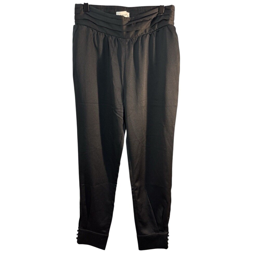 Abercrombie & Fitch Black Tuxedo Joggers Small button Hem Business Formal staple